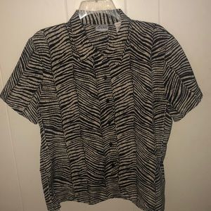 ANNA SHIRT BLACK & TAN SIZE L